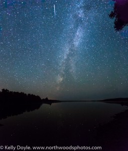 Two Island Lake Milky Way & Meteor